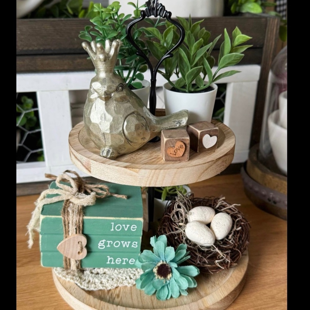 Mini Wooden Tiered Tray Display